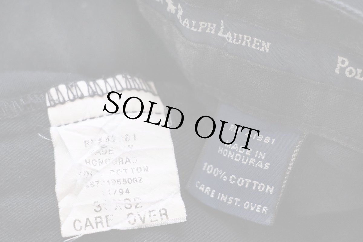 画像6: 90s ポロ ラルフローレン ANDREW PANT ツータック コットン チノパン 黒 w36 L32★314 (6)