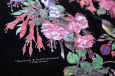 画像4: 90s USA製 Hanes FUCHSIAS & HUMMINGBIRDS フクシア ハチドリ アート コットンTシャツ 黒 M (4)