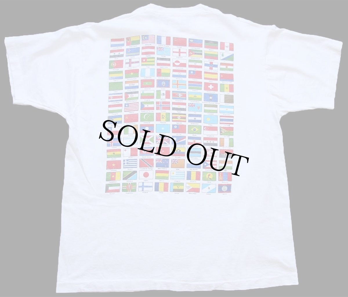 画像3: 90s USA製 LACROSSE THE WORLD'S GREATEST SPORT 万国旗 両面プリント コットンTシャツ 白 XL (3)