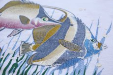 画像4: 90s USA製 Hanes Atlantic Beach 熱帯魚 アート 両面プリント コットンTシャツ 白 XL (4)