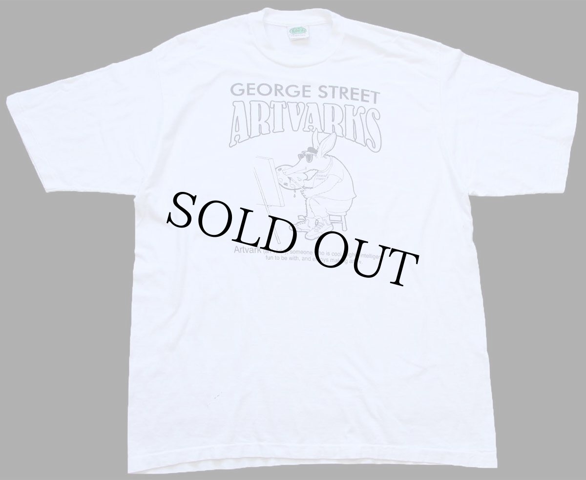 画像2: 90s カナダ製 GEORGE STREET ARTVARKS アンティーク アートフレーム 両面プリント コットンTシャツ 白 XL (2)