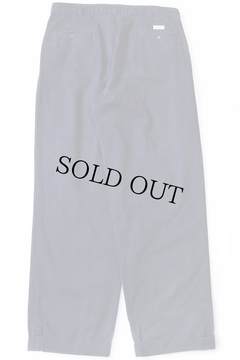 画像3: 90s メキシコ製 ポロ ラルフローレン ANDREW PANT ツータック コットン チノパン 紺 W35★313 (3)