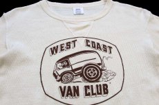 画像4: USA製 WEST COAST VAN CLUB 前V コットン サーマルシャツ ナチュラル M (4)