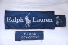 画像4: 00s ラルフローレン BLAKE ワンポイント ボタンダウン 半袖 オックスフォード コットンシャツ 白★特大 (4)
