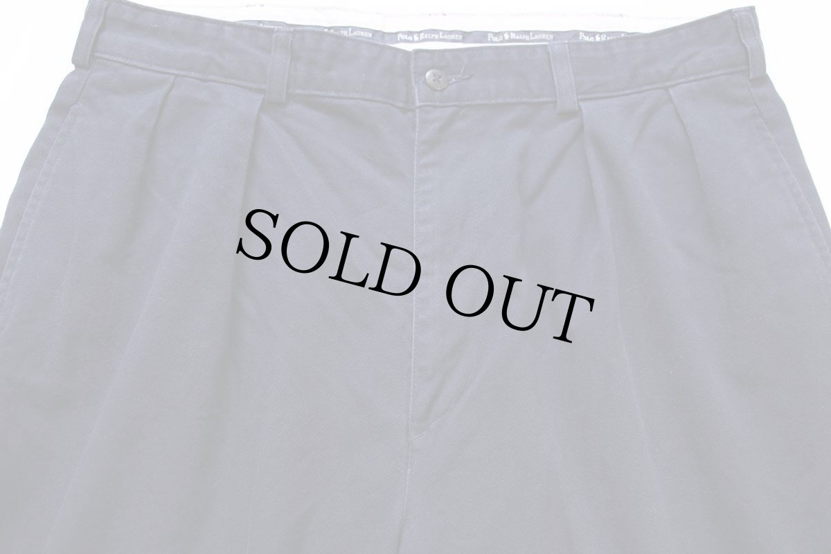 画像4: 90s メキシコ製 ポロ ラルフローレン ANDREW PANT ツータック コットン チノパン 紺 W35★313 (4)