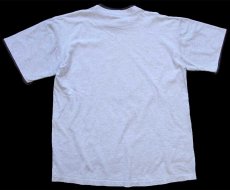 画像3: 90s USA製 SARVER PENNSYLVANIA レイヤードネック&スリーブ コットンTシャツ 杢ライトグレー×ブラック L (3)