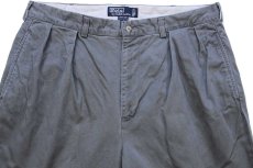 画像4: 90s メキシコ製 ポロ ラルフローレン ANDREW PANT ツータック コットン チノパン グレー w35 L32★316 (4)