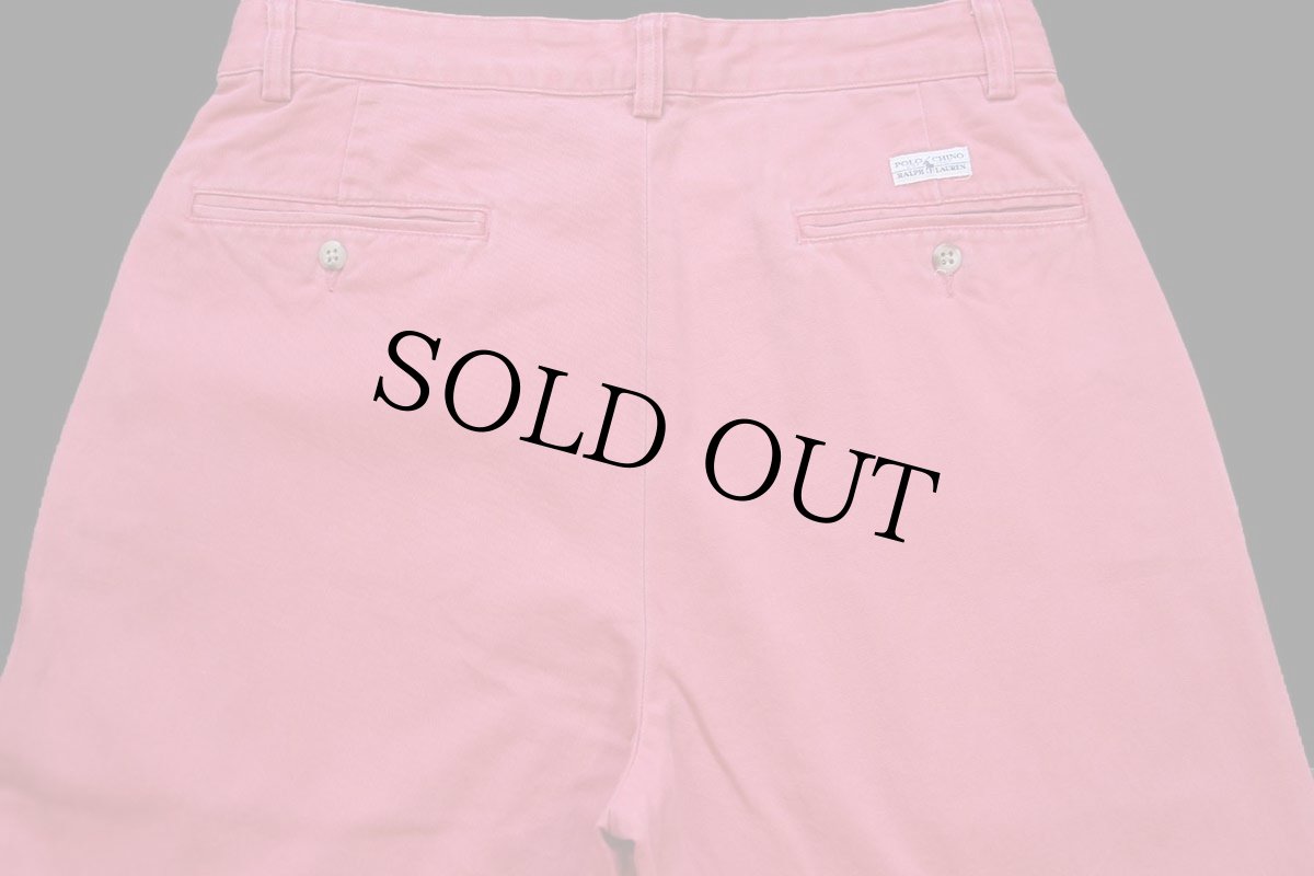 画像5: 90s メキシコ製 ポロ ラルフローレン ANDREW PANT ツータック コットン チノパン ピンク W31 L30★317 (5)