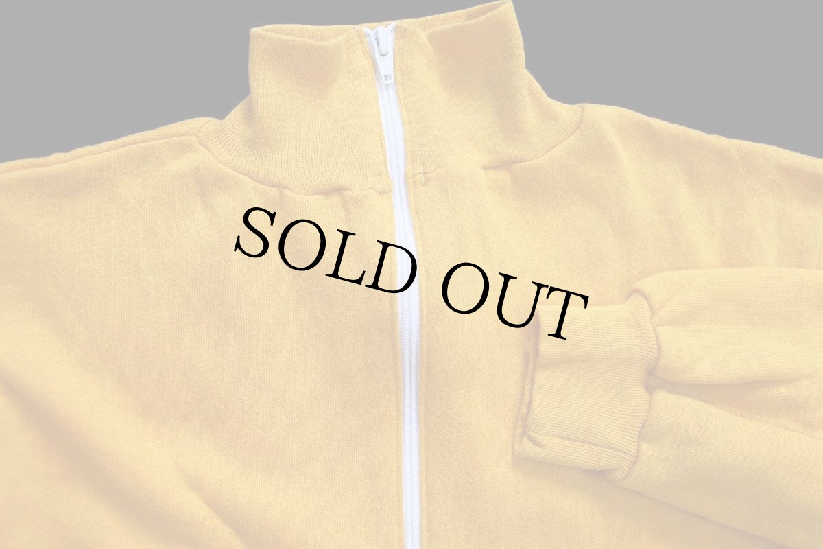 画像3: デッドストック★80s 米軍 無地 ハイネック フルジップ スウェット 濃黄 S (3)