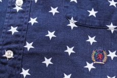 画像5: 90s TOMMY HILFIGERトミーヒルフィガー スター 総柄 ポケット付き ボタンダウン 半袖 コットンシャツ L (5)