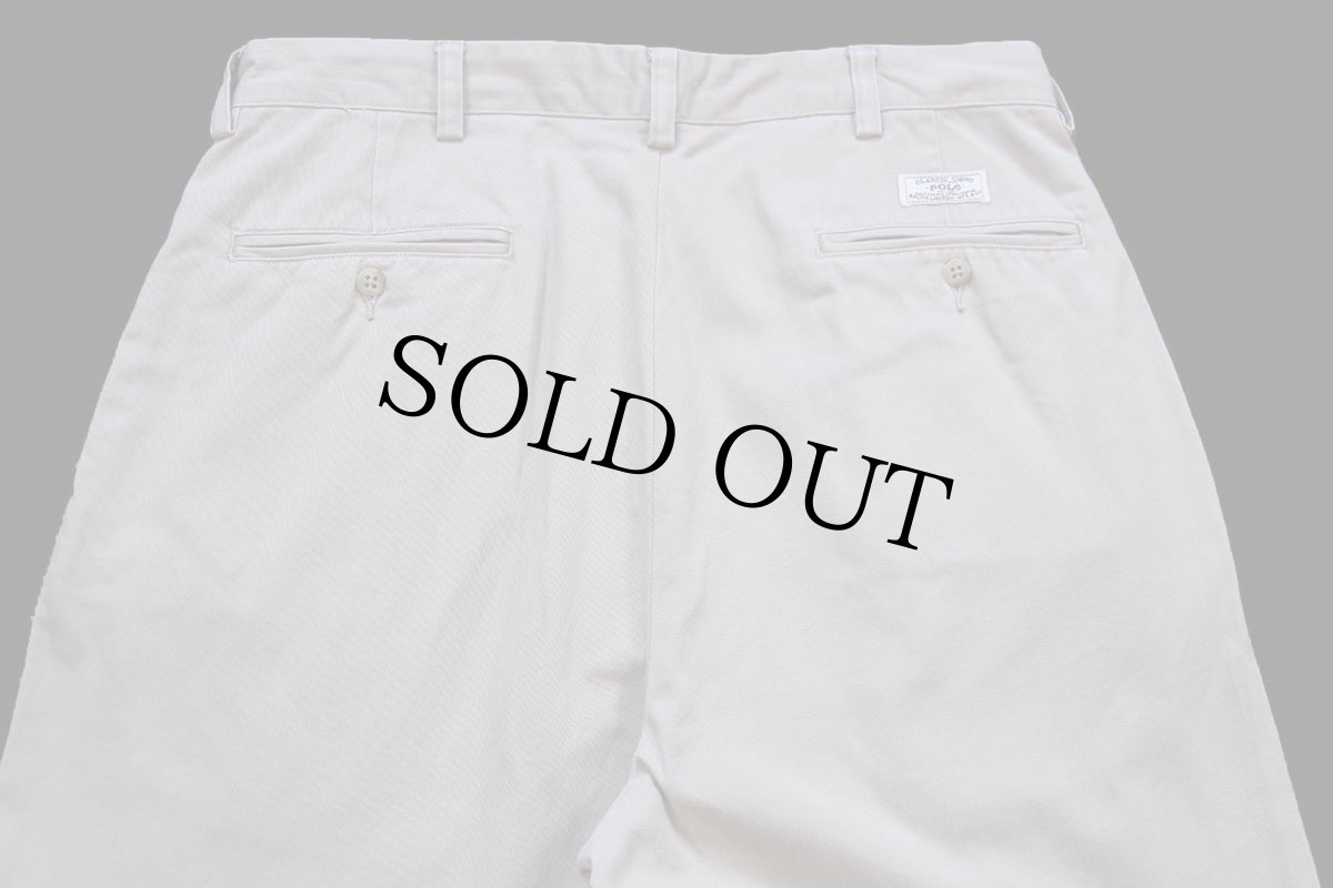 画像5: 90s メキシコ製 ポロ ラルフローレン ANDREW PANT ツータック コットン チノパン ベージュ w34 L30★321 (5)