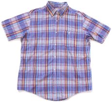 画像1: 80s USA製 J.M. Hollander AUTHENTIC INDIA MADRAS マドラスチェック ボタンダウン 半袖 コットンシャツ L★インド綿 (1)