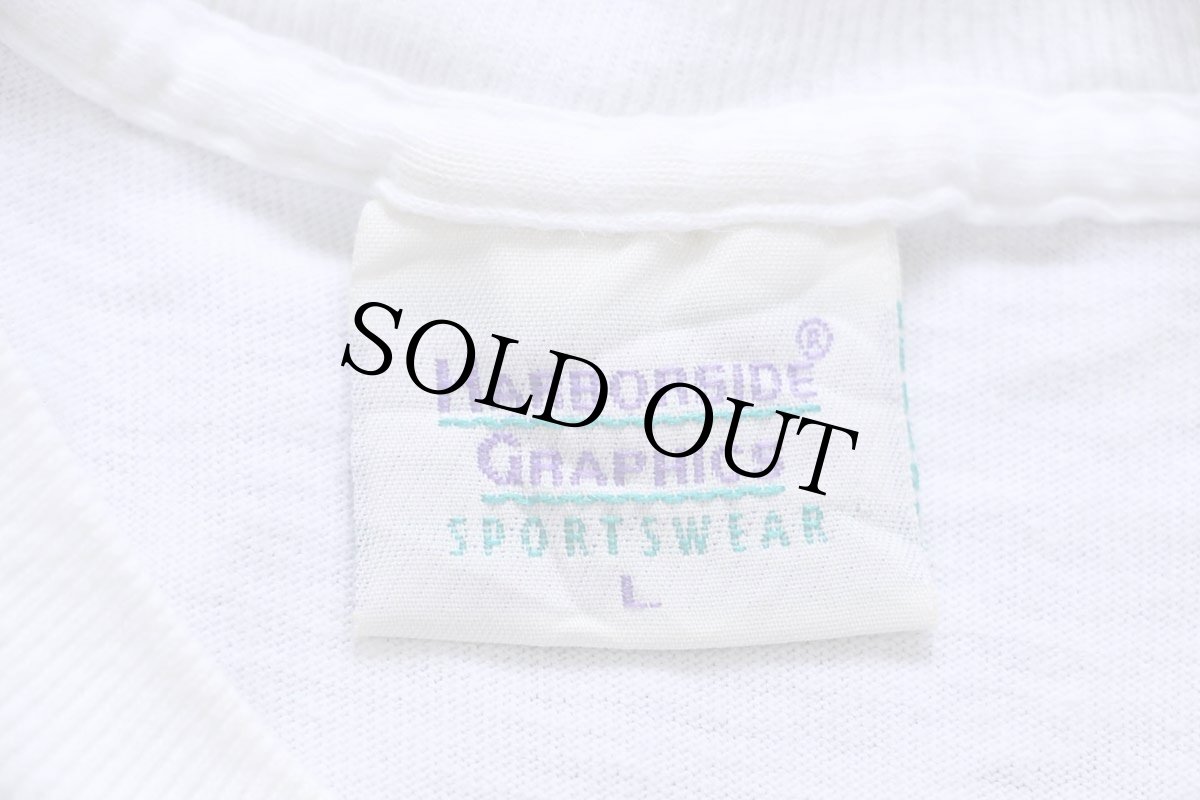 画像4: 90s USA製 HUMMINGBIRDS ハチドリ アート 染み込みプリント コットンTシャツ 白 L (4)