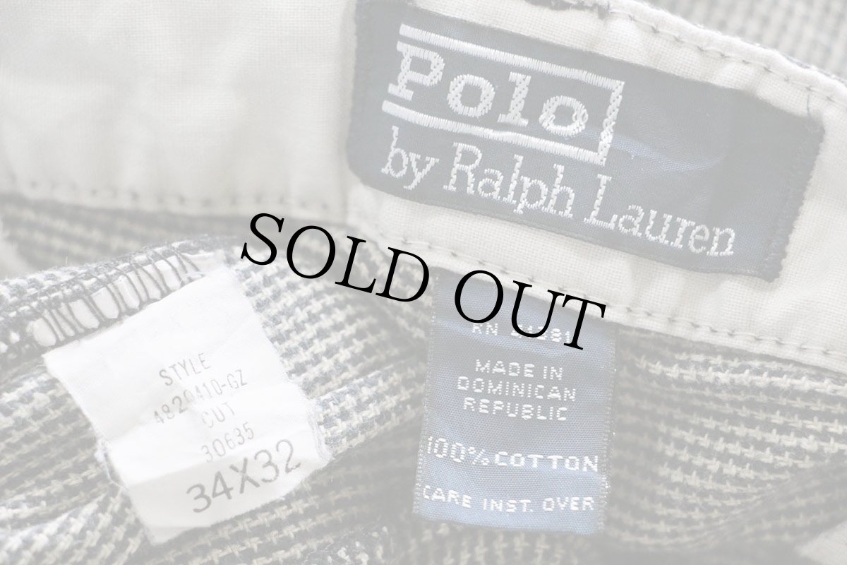 画像6: 90s ポロ ラルフローレン 千鳥格子 ツータック スラックス コットンパンツ w34 L32 (6)