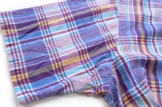 画像6: 80s USA製 J.M. Hollander AUTHENTIC INDIA MADRAS マドラスチェック ボタンダウン 半袖 コットンシャツ L★インド綿 (6)