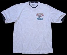 画像2: 90s USA製 ALABAMA JUNE JAM レイヤードネック&スリーブ コットンTシャツ 杢ライトグレー×黒 L (2)