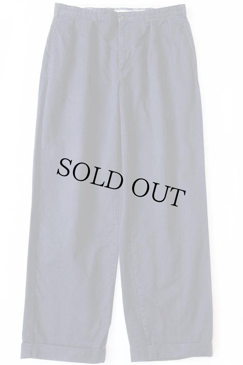 画像2: 90s メキシコ製 ポロ ラルフローレン ANDREW PANT ツータック コットン チノパン 紺 W35★313 (2)