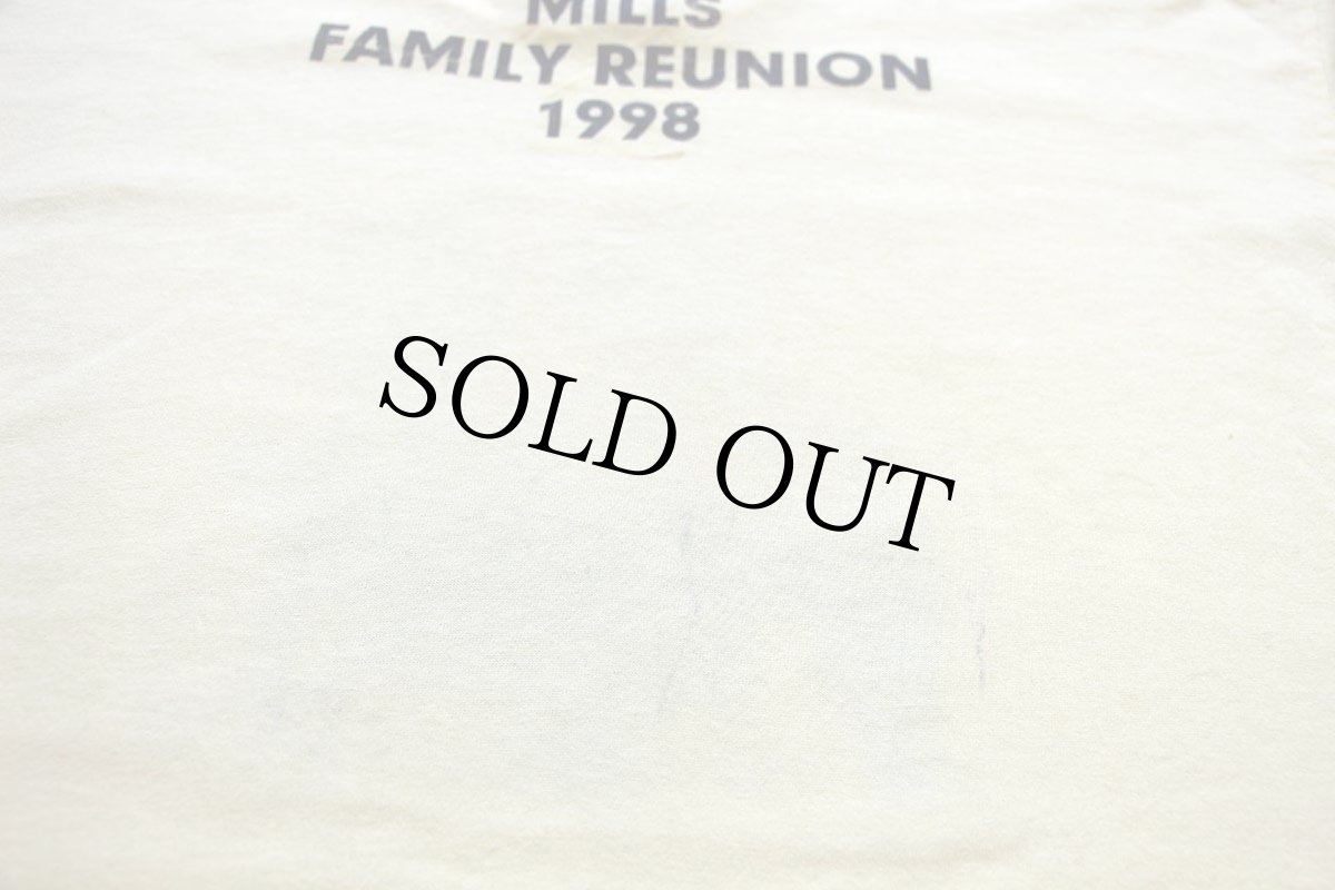 画像6: 90s USA製 MILLS FAMILY REUNION 1998 フォトプリント コットTシャツ 薄黄 L (6)