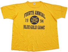 画像2: 90s USA製 RUSSELLラッセル FOURTH ANNUAL GATOR BLUE-GOLD GAME 三段中抜きプリント Tシャツ 濃黄 XXL★特大 (2)