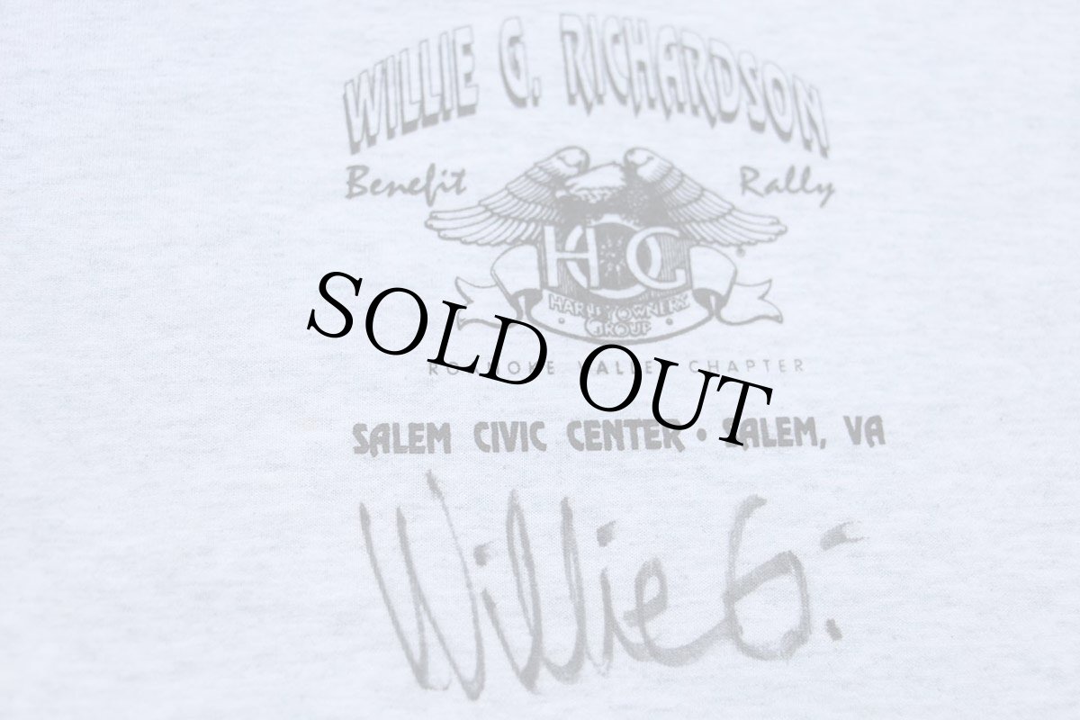 画像4: 90s USA製 HOG HARLEY OWNERS GROUP ハーレー ダビッドソン WILLIE G. RICHARDSON 両面プリント Tシャツ 杢ライトグレー L (4)