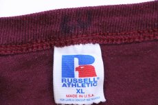 画像5: 90s USA製 RUSSELLラッセル PROPERTY OF WILDCAT ATHLETICS 四段中抜きプリント Tシャツ バーガンディ XL (5)