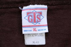 画像4: 90s USA製 NFL CLEVELAND BROWNS Vネック コットン フットボールTシャツ 焦げ茶 XL (4)