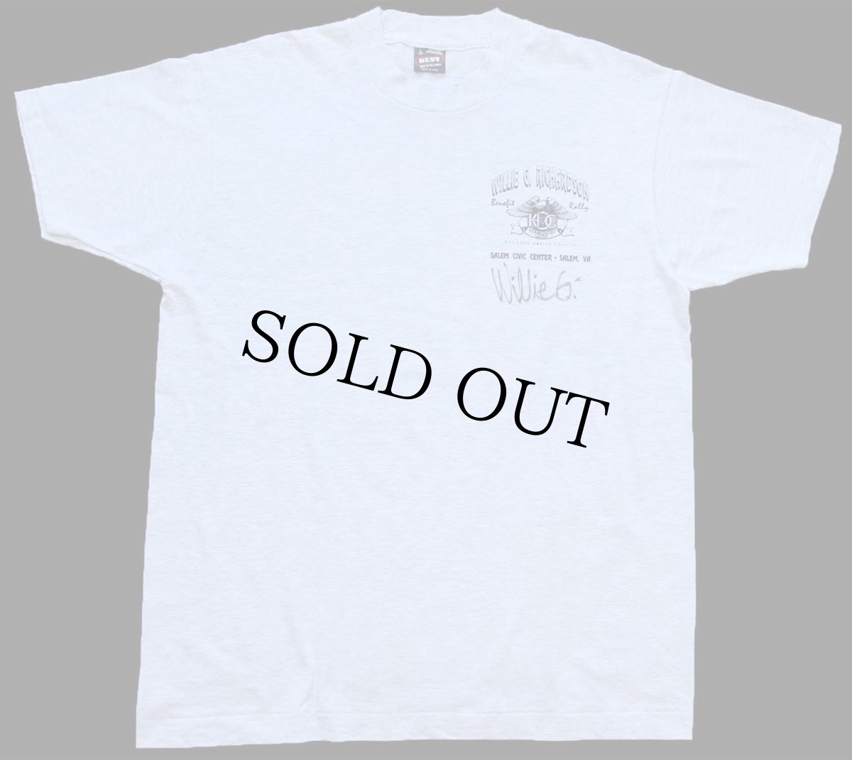 画像2: 90s USA製 HOG HARLEY OWNERS GROUP ハーレー ダビッドソン WILLIE G. RICHARDSON 両面プリント Tシャツ 杢ライトグレー L (2)