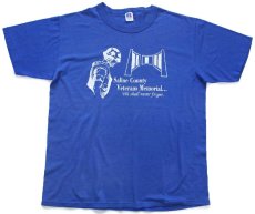 画像2: 90s USA製 RUSSELLラッセル Saline County Veterans Memorial 退役軍人 Tシャツ 青 L (2)