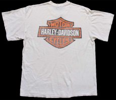 画像3: 90s USA製 HARLEY-DAVIDSON ハーレー ダビッドソン Paradise Found 両面プリント コットンTシャツ ボロ アイボリー XL (3)