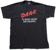 画像2: 90s USA製 D.A.R.E. TO RESIST DRUGS AND VIOLENCE. Tシャツ 黒 XL (2)