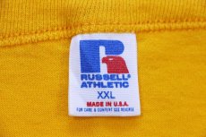 画像4: 90s USA製 RUSSELLラッセル FOURTH ANNUAL GATOR BLUE-GOLD GAME 三段中抜きプリント Tシャツ 濃黄 XXL★特大 (4)