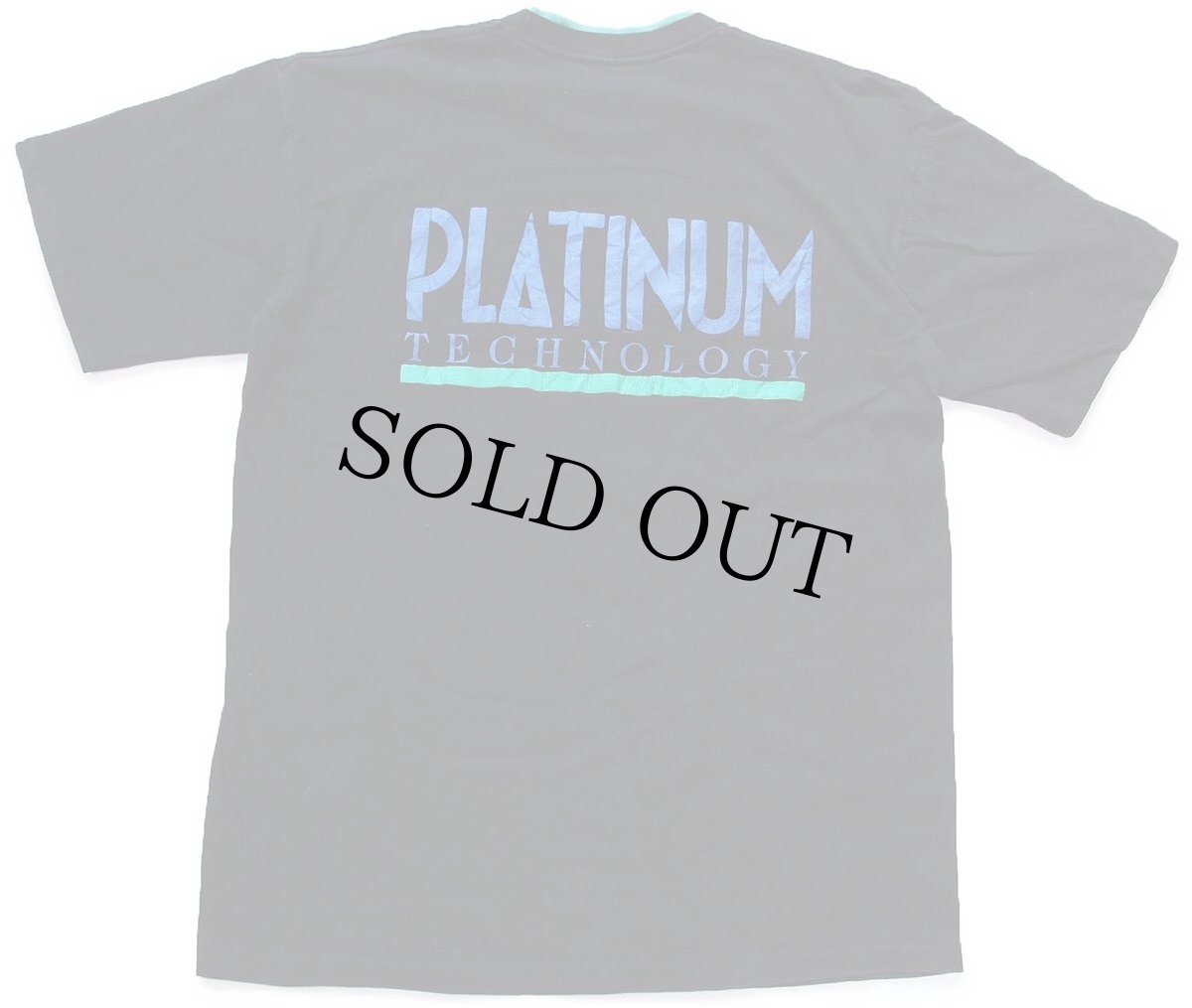 画像3: 90s USA製 PLATINUM TECHNOLOGY レイヤードネック&スリーブ コットンTシャツ 黒×エメラルドグリーン L (3)
