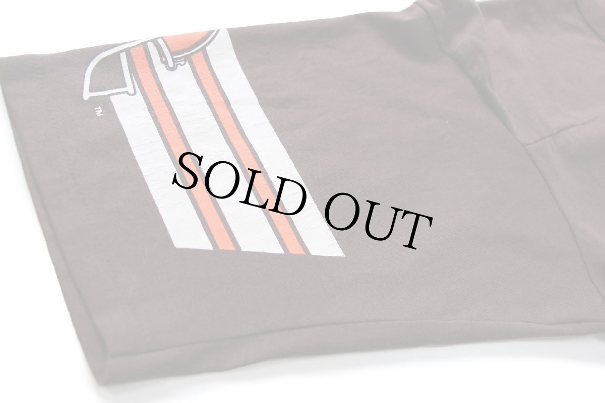 画像6: 80s USA製 NFL CLEVELAND BROWNS Vネック フットボールTシャツ 焦げ茶 XL (6)