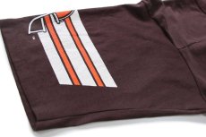 画像6: 80s USA製 NFL CLEVELAND BROWNS Vネック フットボールTシャツ 焦げ茶 XL (6)
