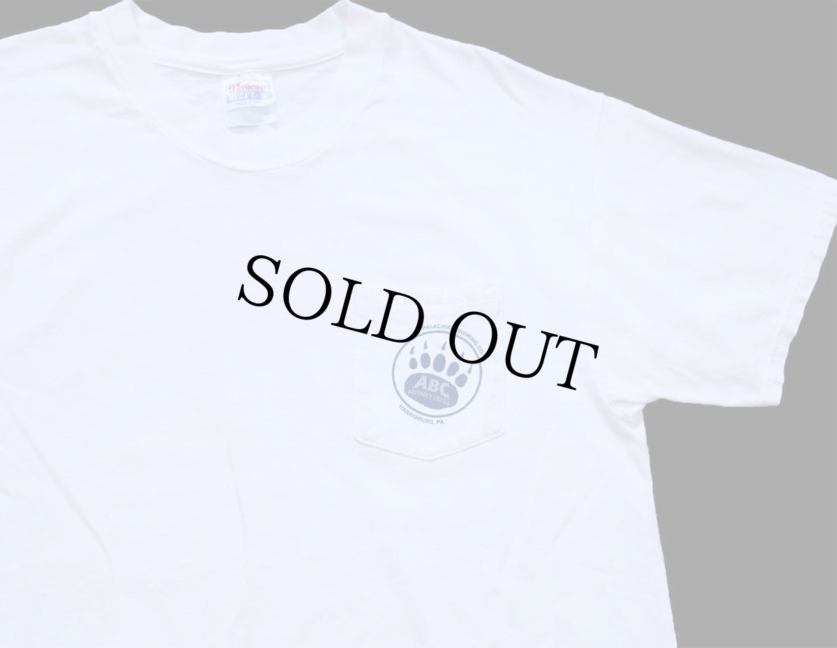 画像1: 90s Hanes APPALACHIAN BREWING,CO. ABC NOTABLY FRESH ポケット付き コットンTシャツ 白 L (1)