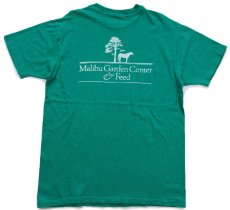 画像3: 80s USA製 Hanes Malibu Garden Center & Feed 両面プリント コットンTシャツ 緑 L (3)