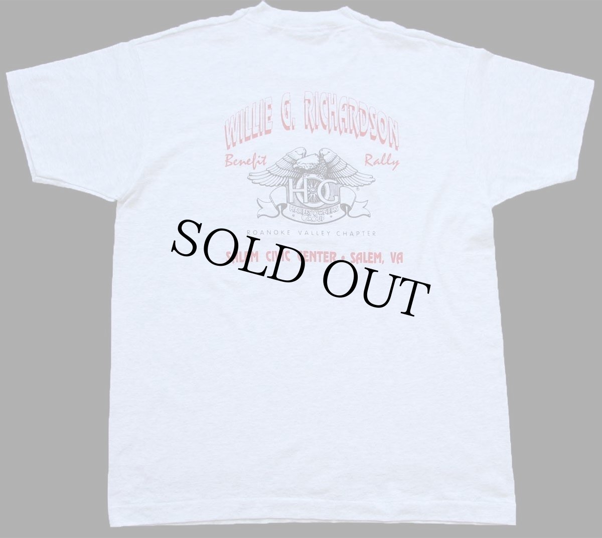 画像3: 90s USA製 HOG HARLEY OWNERS GROUP ハーレー ダビッドソン WILLIE G. RICHARDSON 両面プリント Tシャツ 杢ライトグレー L (3)