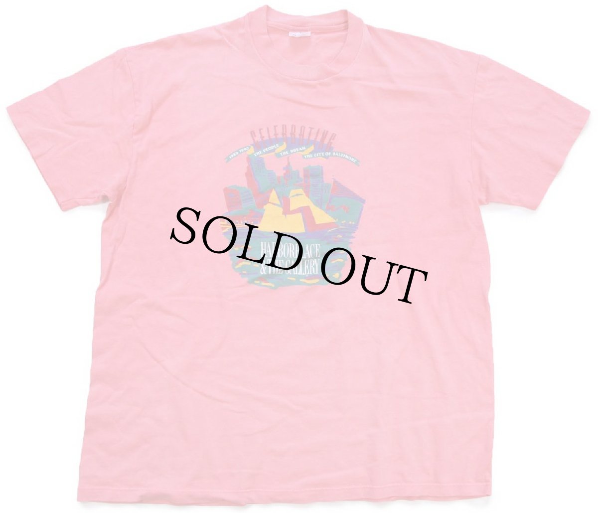 画像2: 90s USA製 CELEBRATING HARBORPLACE & THE GALLERY アート コットンTシャツ ピンク XL (2)