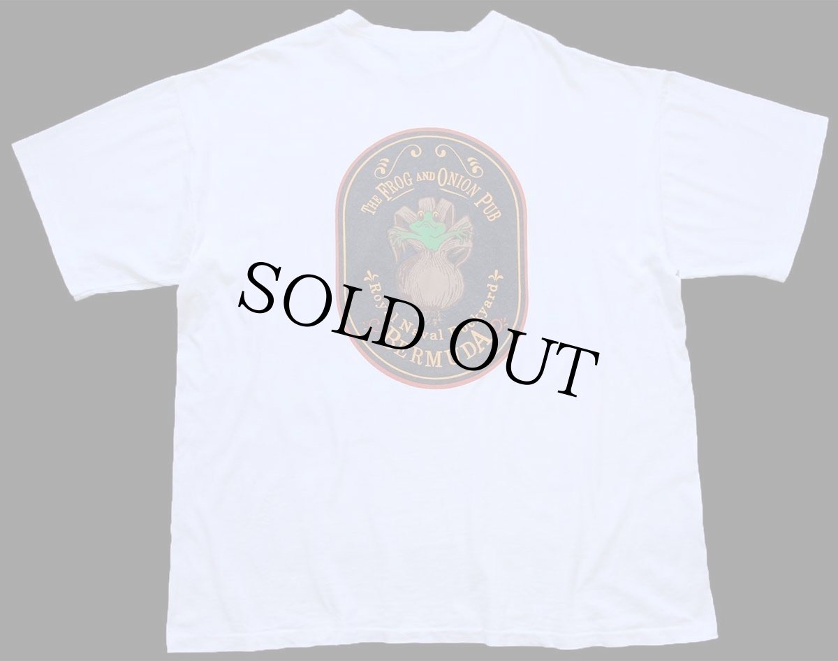 画像3: 90s USA製 THE FROG AND ONION PUB BERMUDA 両面プリント コットンTシャツ 白 XXL★特大 (3)