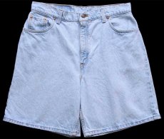 画像1: 90s USA製 Levi'sリーバイス 551 デニム ショートパンツ アイスブルー w32★ショーツ (1)
