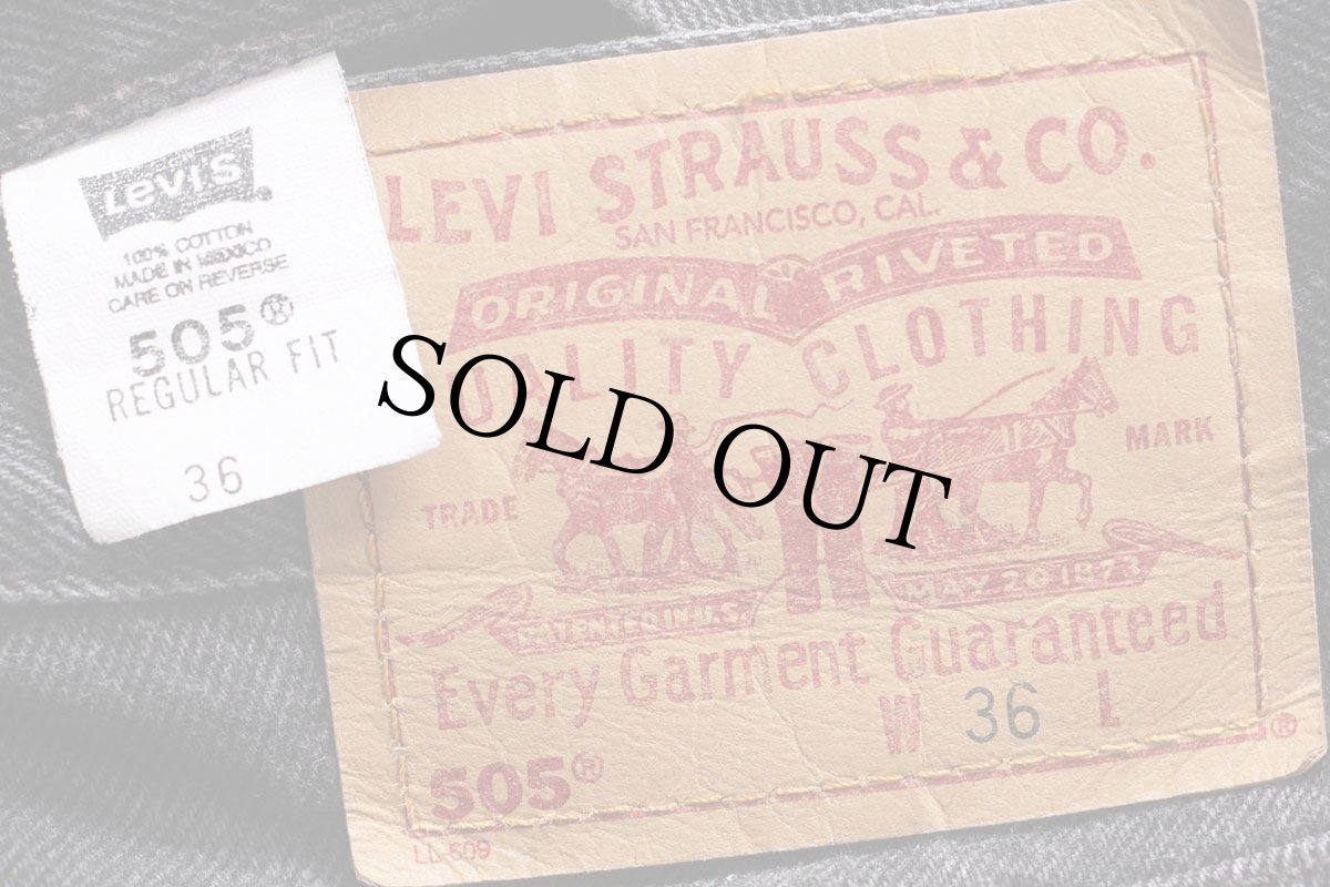 画像5: 00s メキシコ製 Levi'sリーバイス 505 ブラックデニム ショートパンツ w36★ショーツ (5)