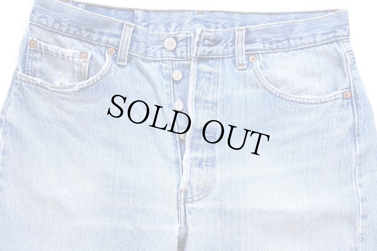 画像4: 90s USA製 Levi'sリーバイス 501 ダメージ デニムパンツ W34 L32★161 (4)