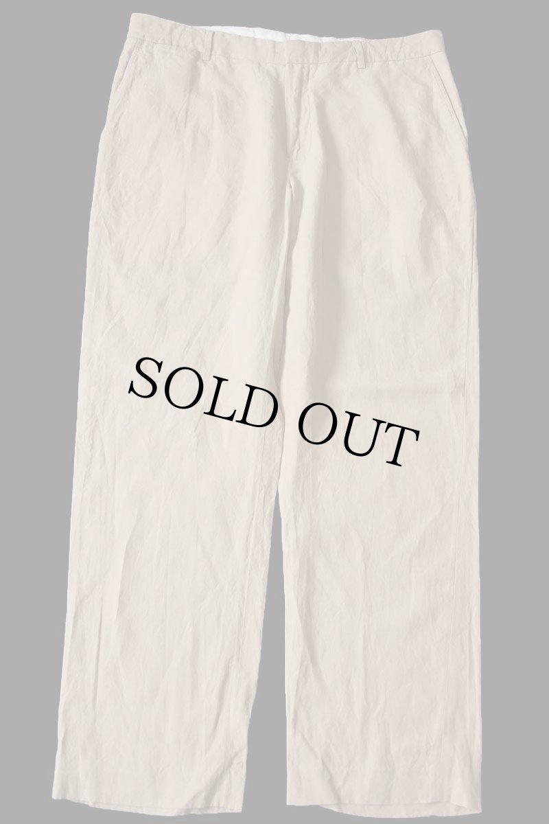 画像2: 00s ポロ ラルフローレン スラックス リネン×シルクパンツ カーキ W36 L32 (2)