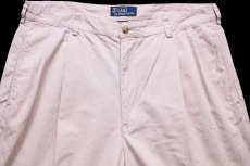 画像4: 90s ポロ ラルフローレン HAMMOND PANT ツータック コットンパンツ ライトベージュ w35 L34★324 (4)