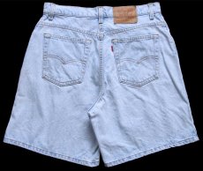 画像2: 90s USA製 Levi'sリーバイス 551 デニム ショートパンツ アイスブルー w32★ショーツ (2)
