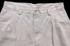 画像3: 90s DOCKERSドッカーズ RECODE ツータック リネン×コットン ショートパンツ ベージュ w36★Levi'sリーバイス ショーツ (3)