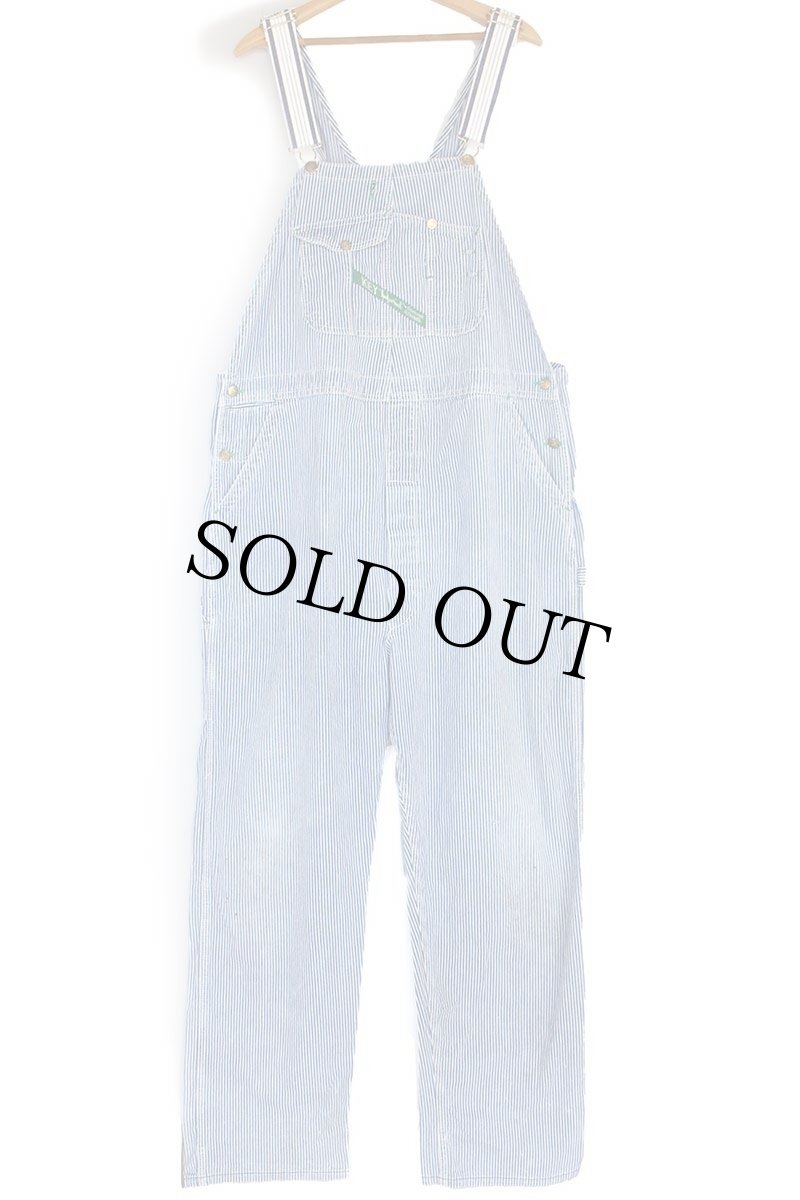 画像2: 80s USA製 KEY Imperial ヒッコリー ストライプ オーバーオール W46★特大 ビンテージ オールド ワーク ペインター パンツ ビッグサイズ (2)