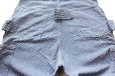 画像7: 80s USA製 OSHKOSH B'GOSH ダブルニー ヒッコリー ストライプ オーバーオール w42 L32 (7)
