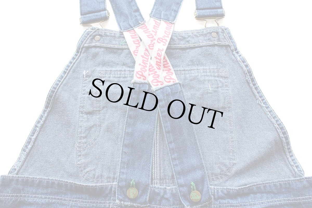 画像5: 90s USA製 POINTERポインター ローバック デニム オーバーオール w40 L34 (5)