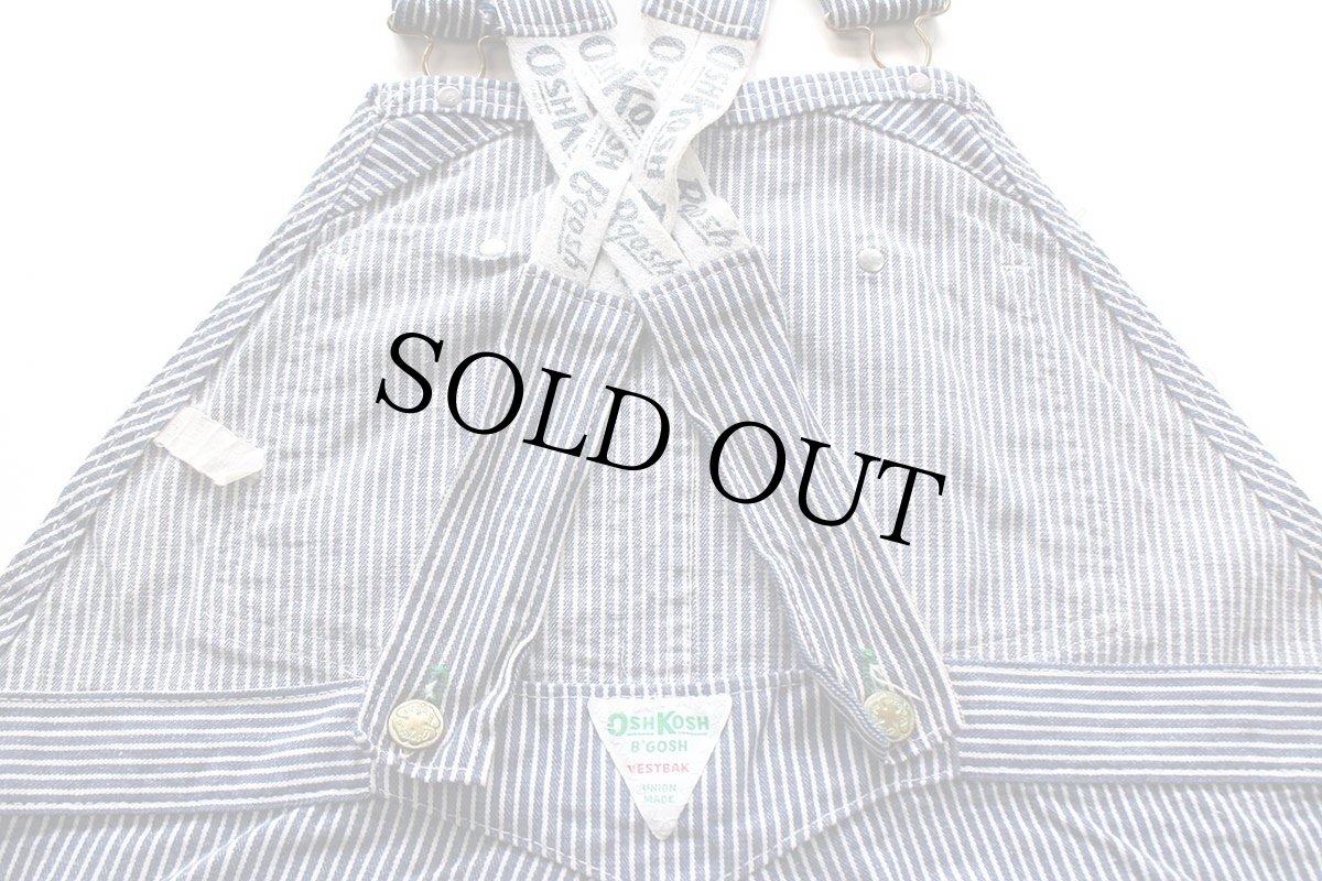 画像5: 70s USA製 OSHKOSH B'GOSH ローバック ヒッコリー ストライプ オーバーオール w42 (5)